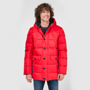 Tommy Jeans pánská červená zimní bunda Fabric - L (XA9)